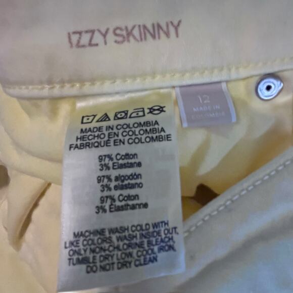 Michael Kors Izzy Skinny Jeans Yellow 12 Preppy Western Festival Coastal Cowgirl - Picture 7 of 7